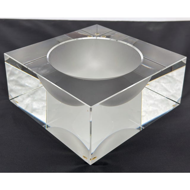 Rosenthal Rosenthal Studio-Line Frosted & Clear Crystal Cube Ashtray or Vide-Poche, 1970s For Sale - Image 4 of 12