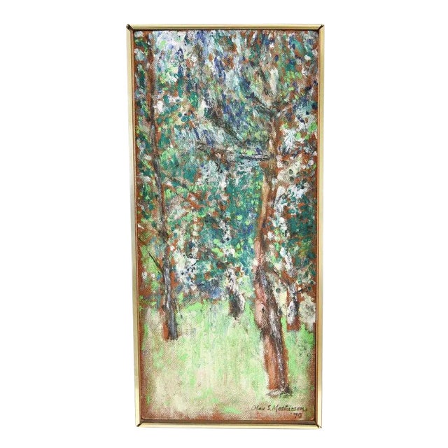 Mid Century Modern, Abstract Woods Colorful Painting For Sale