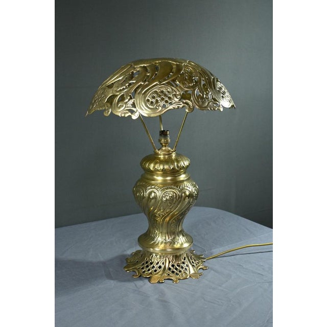 Vintage Brass Lamp, 1920 For Sale - Image 3 of 18