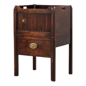 Tambour Front Side Table or Potcupboard With Gallery Top