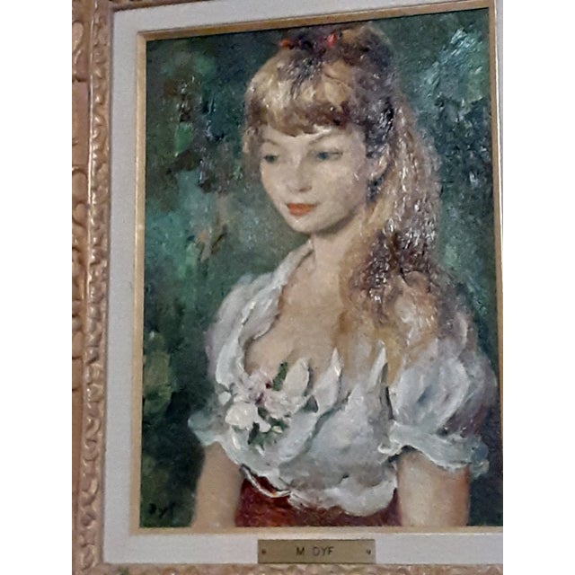 Portraiture Mid 20th Century Original Oil Marcel Dyf Muse Painting of His Muse, Framed For Sale - Image 3 of 6