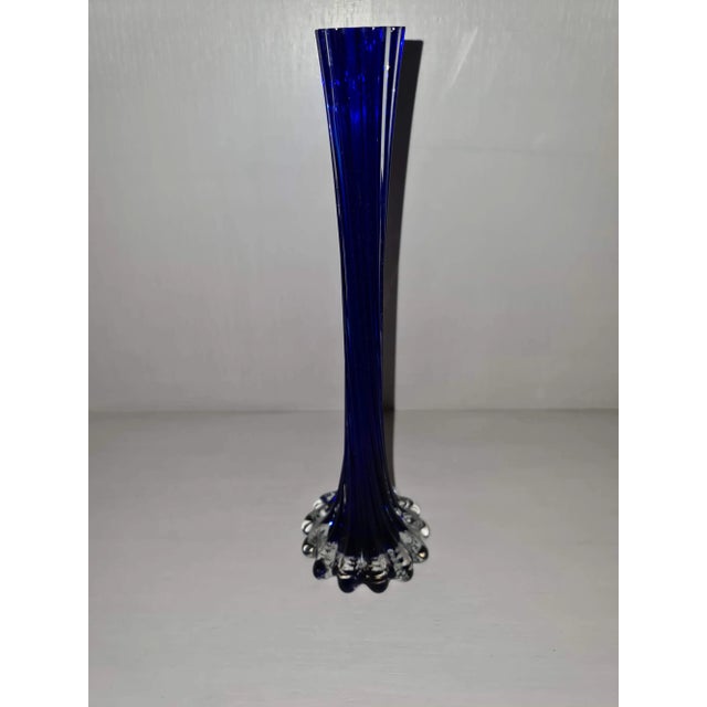 Blue Twisted Glass Vase, 1960s For Sale - Image 6 of 6