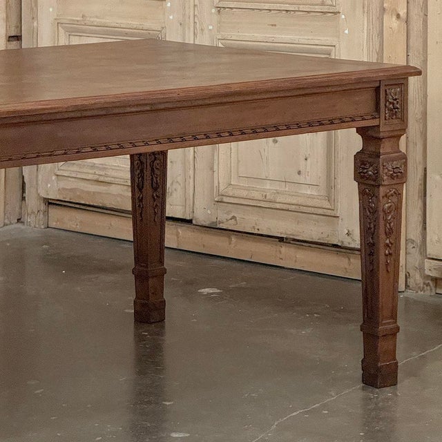 French Louis XVI Style Walnut Dining Table With Parquetry Top For Sale - Image 16 of 18