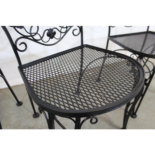Vintage Meadowcraft Dogwood Wrought Iron Patio Dining Side Chairs Set Of 4 Chairish