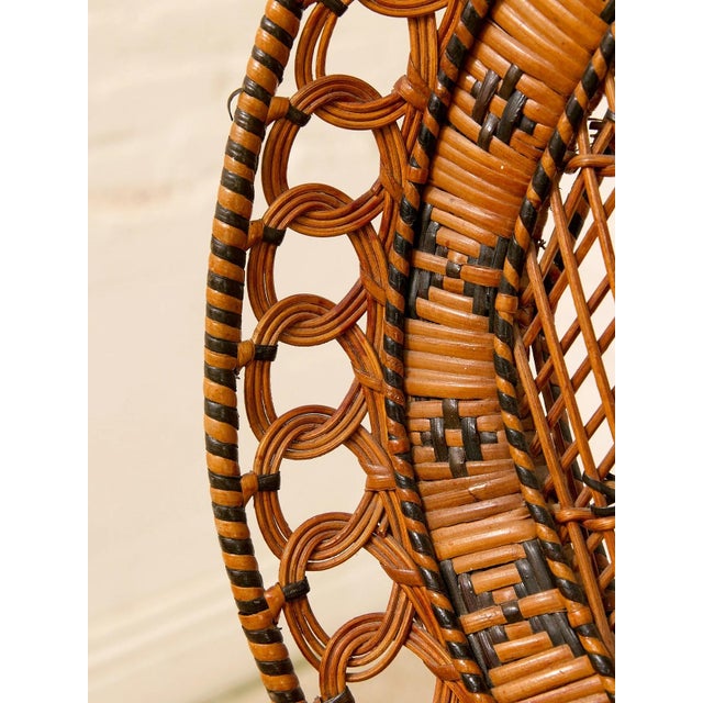 Vintage 1970s Wicker Peacock Chair For Sale - Image 9 of 11