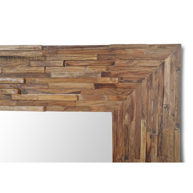 Salvaged Wood Strip Large Full Length Mirror For Sale In Los Angeles - Image 6 of 8