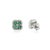 Not Yet Made - Made To Order A Pair of 925 Sterling Silver Round Cut Emerald Cluster Stud Earrings by Cara&her For Sale - Image 5 of 10