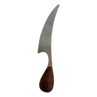 Vintage Dansk Torun Mid-Century Modern Teak and Stainless Steel Cheese Knife For Sale
