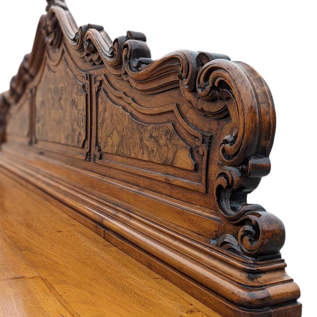 1940s Continental Carved Walnut Sideboard Cabinet With Sculptural Apron For Sale - Image 16 of 18