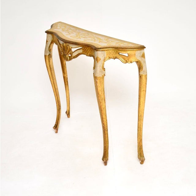 Vintage Venetian Parcel Gilt Console Table, 1930 For Sale - Image 3 of 12