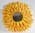 Vintage Mexican-style folk art sunflower mirror relief wall sculpture. Design: Features a bright yellow and orange...