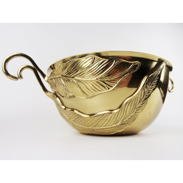 Vintage Brass Leaf Bowl Centerpiece Chairish