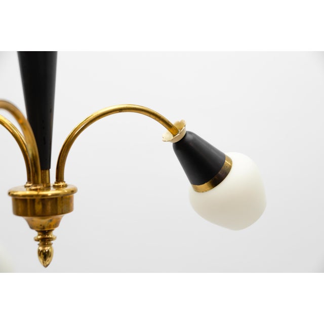 Mid-Century Modern Brass 3-Armed Sputnik Lamp, 1950s For Sale - Image 10 of 13