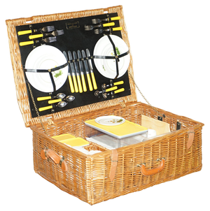 Vintage Six Person Wicker Picnic Hamper from Fortnum & Mason