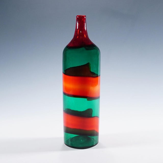 Vase 'A Fasce' by Fulvio Bianconi for Venini, Venice Murano 1950s A vintage vase 'A Fasce Orizzontali' (with horizontal...