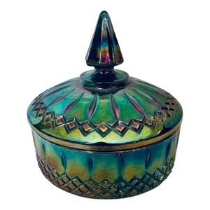 Vintage Indiana Glass "Princess Blue" Carnival Candy Dish