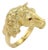 Mid 20th Century Horse Head Ring Ruby Eyes 18K Yellow Gold Size 5.5 For Sale
