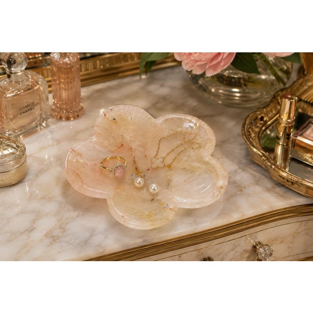 Realism Rock Crystal Peach Blossom Plate Japanese Artisan For Sale - Image 3 of 14