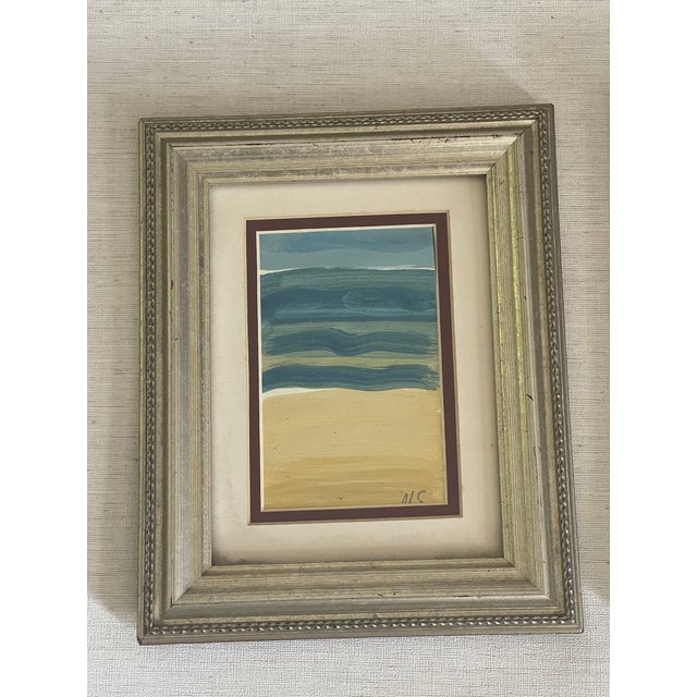 Abstract Pair of Abstract Mini Paintings Sunny Isles Brach Framed - For Sale - Image 3 of 5