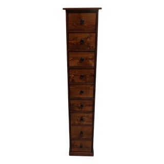 Antique Dutch Pine Filing Cabinet with Drawers, 1930s For Sale