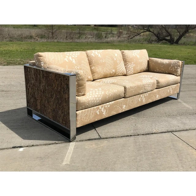 1970s Mid Century Modern Cork and Chrome Sofa by Adrian Pearsall For Sale - Image 5 of 5