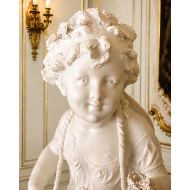 Victorian 19c Royal Worcester Victorian Off White Parian Flower Girl For Sale - Image 3 of 13
