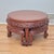 Chinoiserie Mid-20th Century Signed George Zee Asian Dragon Carved Rosewood Tea Table & 4 Stools - Set of 5 For Sale - Image 3 of 11