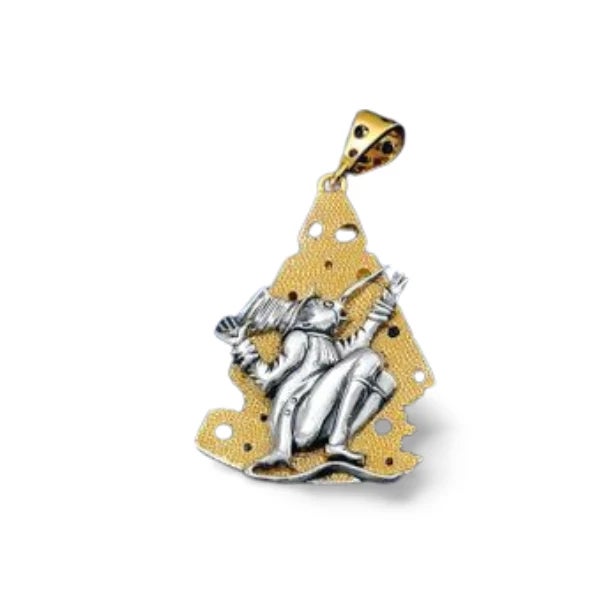 Modern Sterling Silver 22K Gilded Nutcracker Rat Cheese Mihail Chemiakin Slide Pendant For Sale - Image 3 of 3