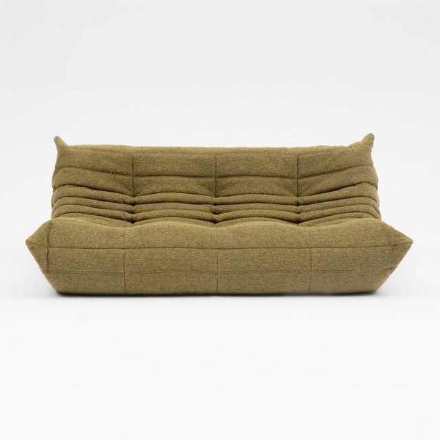 Togo Three-Seater Sofa in Olive Bouclet by Michel Ducaroy for Ligne Roset For Sale - Image 18 of 18