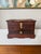 English Vintage Hand Carved Imported Mahogany With Brass Inlay Jewelry Box For Sale - Image 3 of 10
