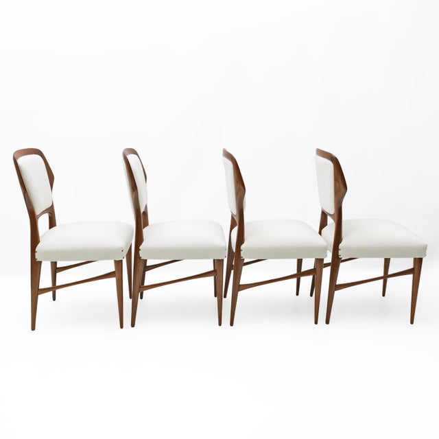 Mid-Century Modern Italian Dinning Chairs by Vittorio Dassi, 1950s, Set of 4 For Sale - Image 4 of 9