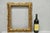 Vintage Italian Hollywood Regency Carved Gold Gilt Wood Art Picture Frame. Circa Mid 20th Century. Measurements: 18.25" H...
