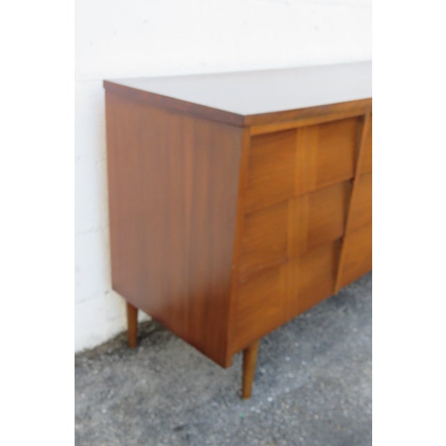 Mid Century Modern Inlay Low Long Dresser Bathroom Vanity 6264 For Sale - Image 13 of 18