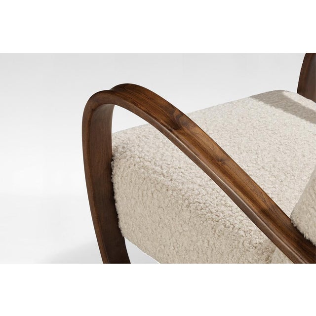Thonet Art Deco Sheepskin H-269 Lounge Chair by Jindrich Halabala for Thonet, 1930s For Sale - Image 4 of 7