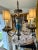 Durand Antique Durand Blue Iridescent Glass Chandelier For Sale - Image 4 of 4
