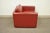 Vintage Mid Century Modern Red Leather Cube Club Lounge Chair on Rolling Casters For Sale - Image 4 of 10