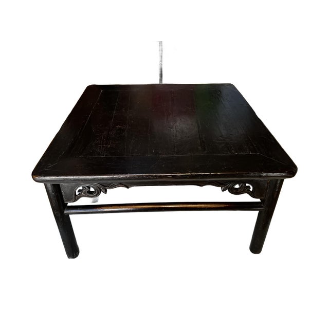 The antique square table with rounded corners and round legs was cut down from an Eight Immortal Table which was commonly...