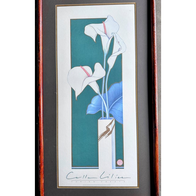 Japanese Vintage Tall 48" Poster Calla Lilies by Yuriko Takata For Sale - Image 3 of 9