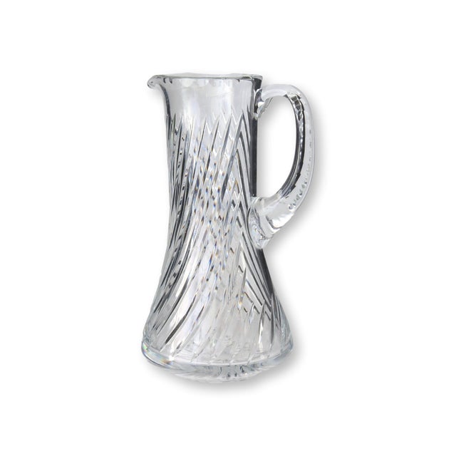 Mid 20th Century Vintage Swirled Cut Crystal Beverage Pitcher For Sale - Image 5 of 5