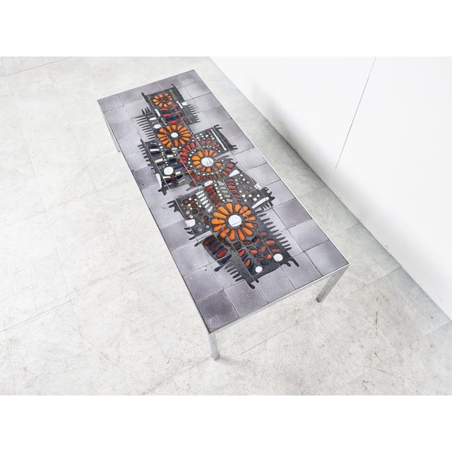 Ceramic Vintage Ceramic Coffee Table by Perignem, 1960s For Sale - Image 7 of 10