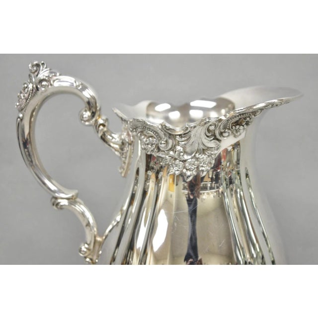 Victorian Vintage Baroque by Wallace 267 Silver Plated Footed Lemonade Water Pitcher For Sale - Image 3 of 15