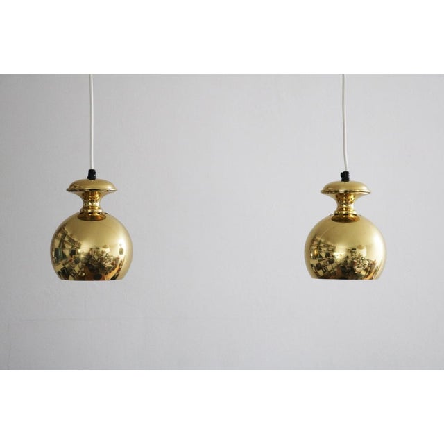 Mid-Century Modern Brass Pendant Lamp attributed to Hans Agne Jakobsen for Markaryd, 1960s For Sale - Image 3 of 7