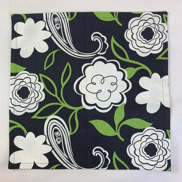 Contemporary Premier Prints MM Designs Black Cream & Green Botanical Floral Leaf Leaves Paisley Pillow Covers- 3 Pieces For Sale - Image 3 of 7