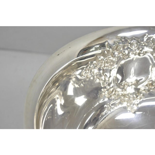 Mid 20th Century Victorian Floral Repousse Silver Plated Punch Bowl Champagne Chiller Ice Bucket For Sale - Image 12 of 14