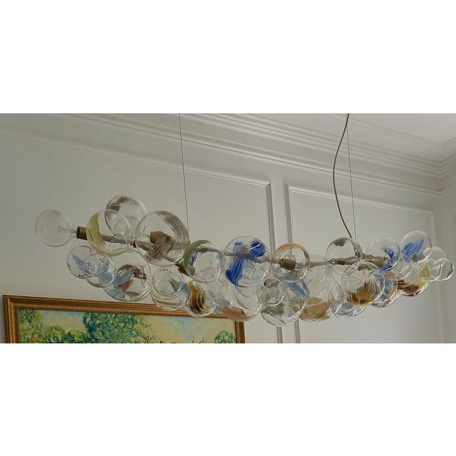 Pelle Custom Chandelier Glass-Blown Hand-Painted With Gold For Sale - Image 4 of 5
