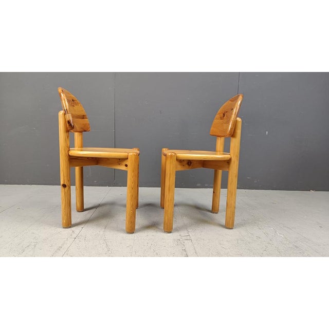 Vintage Pine Wood Dining Chairs, 1980s, Set of 6 For Sale - Image 3 of 11