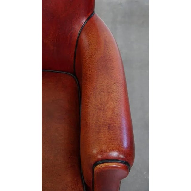 Brown Reddish Brown Sheepskin Armchair For Sale - Image 8 of 16