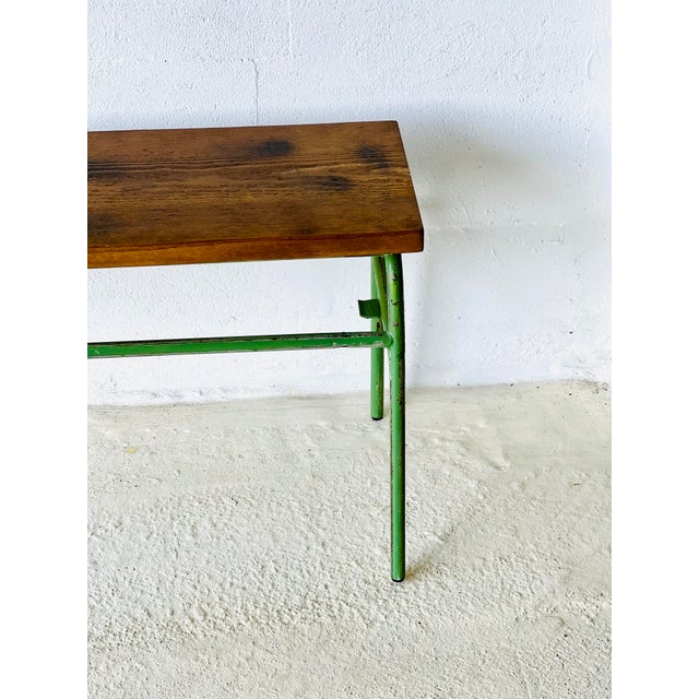Forest Green School Bench, 1960s For Sale - Image 8 of 15