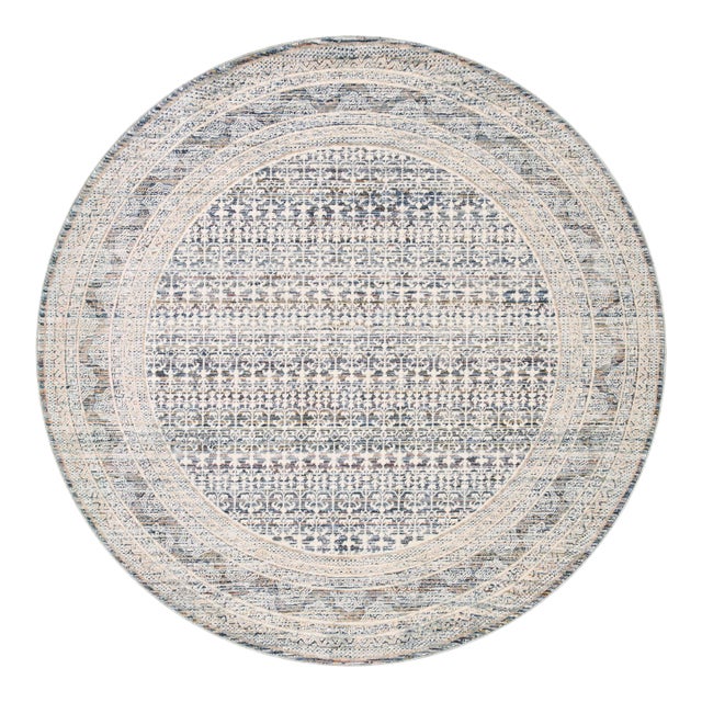 Amber Lewis x Loloi Zuma Ocean / Multi 5'-3" x 5'-3" Round Area Rug For Sale