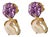 Late 20th Century Pair of 14K Gold Amethyst Baroque Pearl Earrings Estate For Sale
